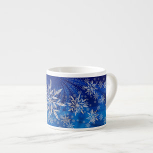 Eisblauer Weihnachtsstern Espressotasse
