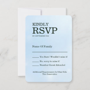 Eisblaues Frost-Schimmer-Design RSVP Karte