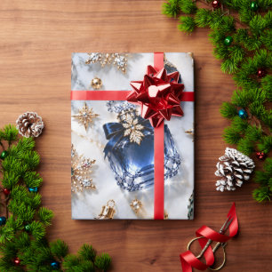 Eisblaues Juwel Parfüm Weihnachten Geschenkpapier
