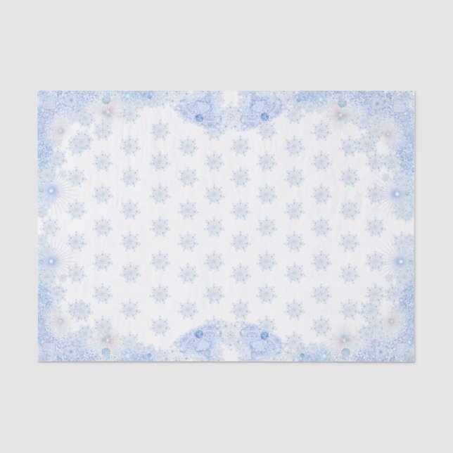 Eisblaues Schneeklocken-Geschenkpapier Seidenpapier (Vorderseite)
