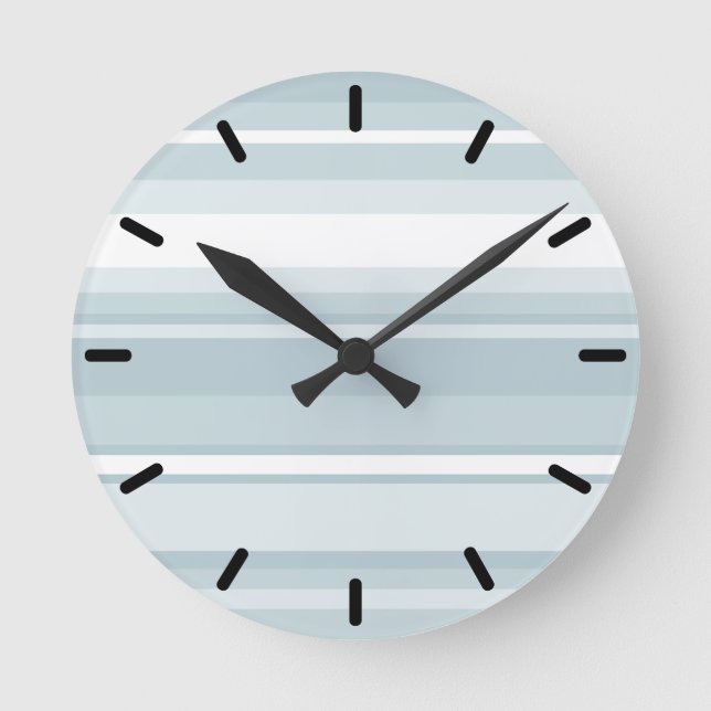 Eisblaustreifen Runde Wanduhr (Vorderseite)