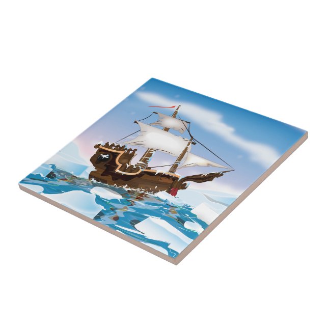 Eisbrecher-Schiff Fliese (Seite)