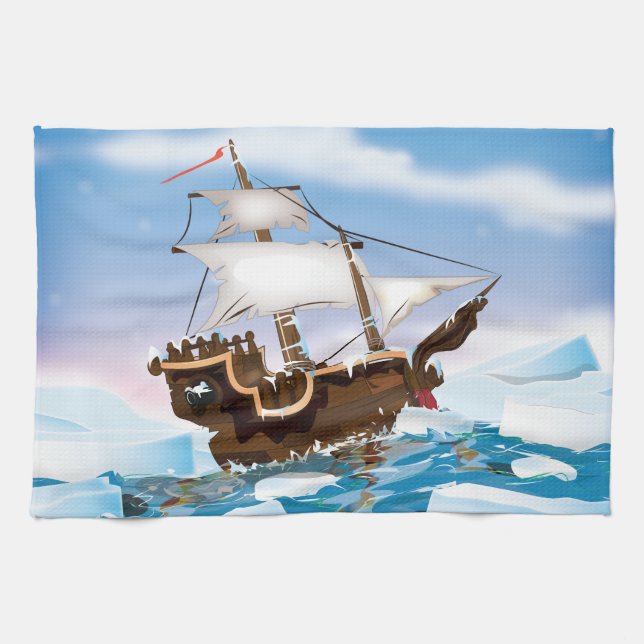 Eisbrecher-Schiff Handtuch (Horizontal)
