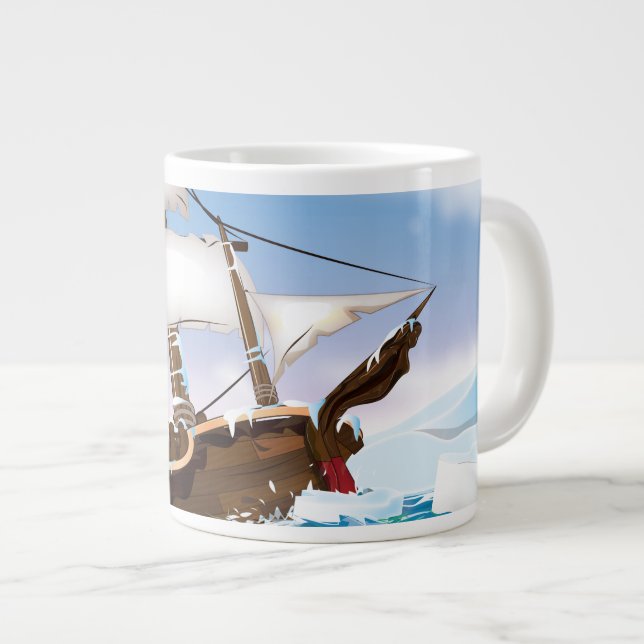 Eisbrecher-Schiff Jumbo-Tasse (Vorderseite Rechts)