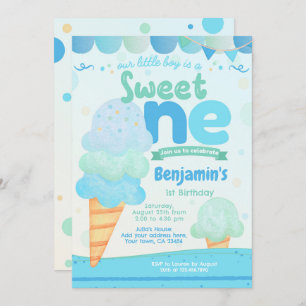 Eiscreme 1. Geburtstag Party Einladung