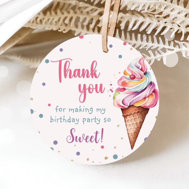 Eiscreme 1. Geburtstag Party Geschenkanhänger (Von Creator hochgeladen)