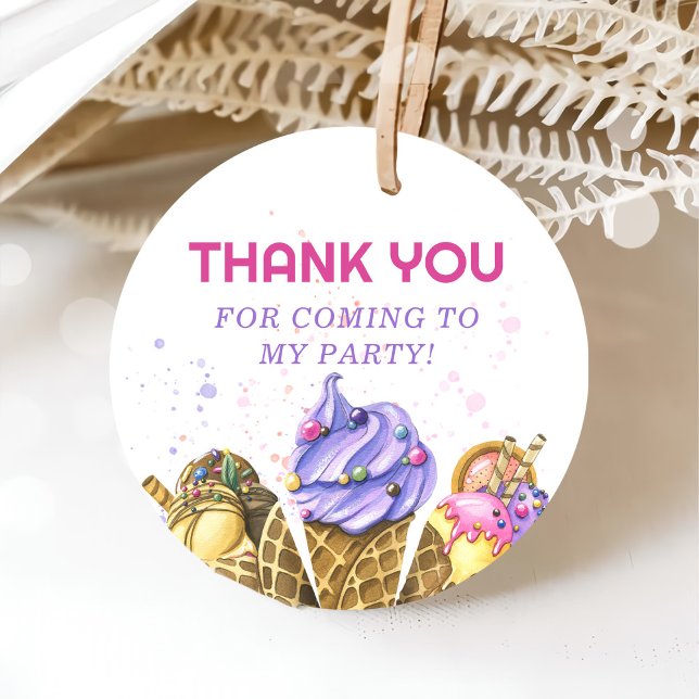 Eiscreme 1. Geburtstag Party Geschenkanhänger (Von Creator hochgeladen)