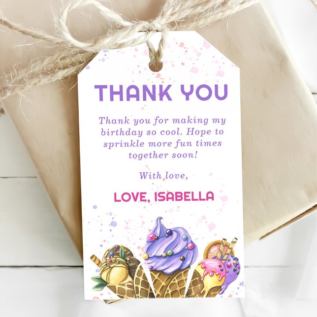 Eiscreme 1. Geburtstag Party Geschenkanhänger (Von Creator hochgeladen)