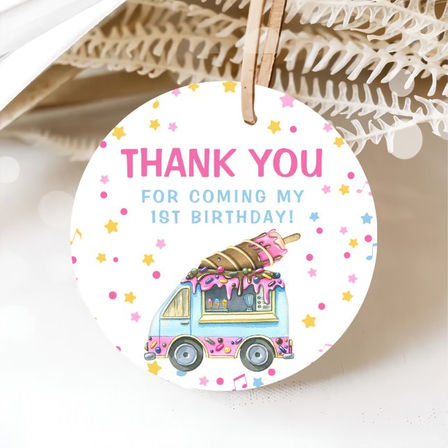 Eiscreme 1. Geburtstag Party Geschenkanhänger (Von Creator hochgeladen)
