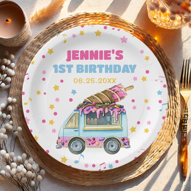 Eiscreme 1. Geburtstag Party Pappteller (Von Creator hochgeladen)