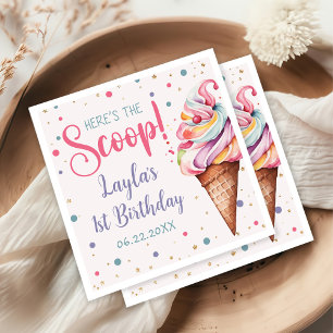 Eiscreme 1. Geburtstag Party Serviette