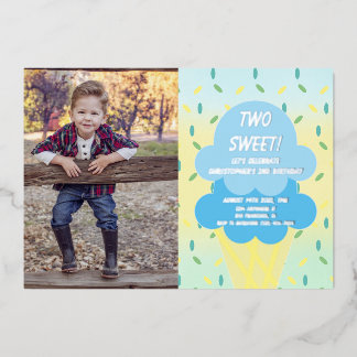 Eiscreme 2. Geburtstag Folieneinladung