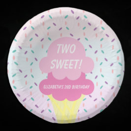 Eiscreme 2. Geburtstag Pappteller