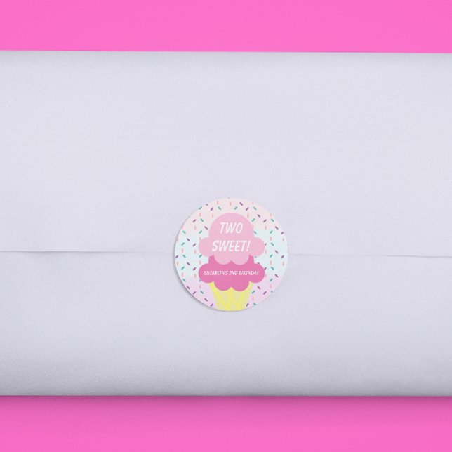 Eiscreme 2. Geburtstag Runder Aufkleber (Von Creator hochgeladen)