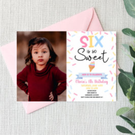 Eiscreme 6 ist so süß 6. Geburtstagsparty Einladung