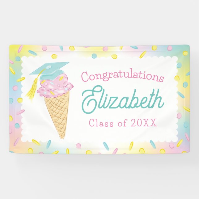 Eiscreme-Abschlussfeier Banner (Horizontal)