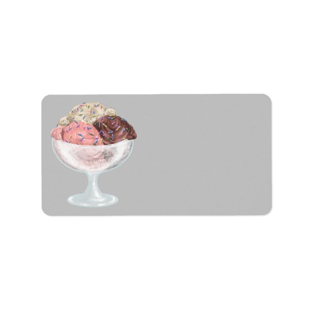 Eiscreme Adressaufkleber (Vorne)