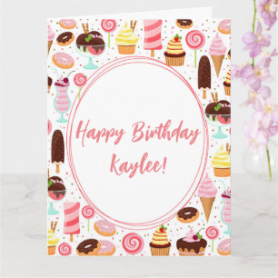 Eiscreme Alles Gute zum Geburtstag Mädchen Süß Cut Karte