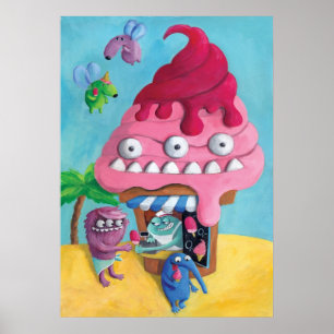 Eiscreme am Strand Poster