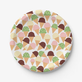 Eiscreme-Aromen Pappteller