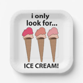 Eiscreme, auf die ich nur eis-Creme-Party suche Pappteller