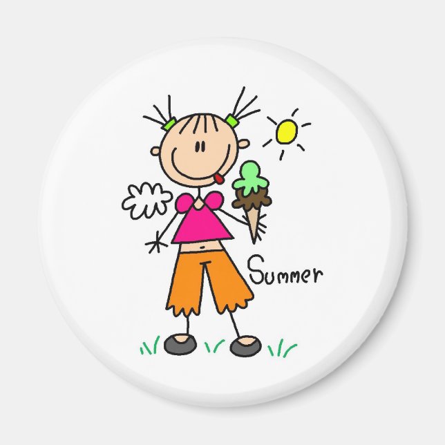 Eiscreme auf einem heißen Sommermagnet Magnet (Vorne)