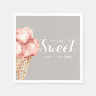 Eiscreme Baby Dusche Party Sie sind zu süß Serviette