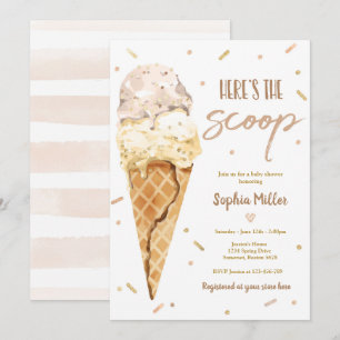 Eiscreme-Baby-Party Hier ist die Skizze Baby Showe Einladung