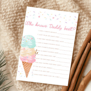 Eiscreme-Baby-Party Wer kennt Papa am besten