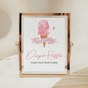 Eiscreme-Babydusche Windelwindeln Poster