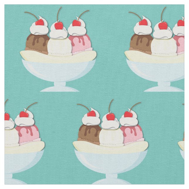 Eiscreme Banana Split Stoff (Nahaufnahme)