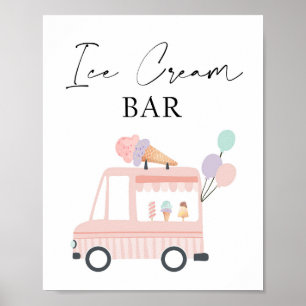 Eiscreme Bar Girl Geburtstag Sweet Pink Truck Poster