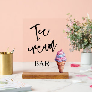 Eiscreme-Bar-Hochzeit Acryl-Schild Acrylschild