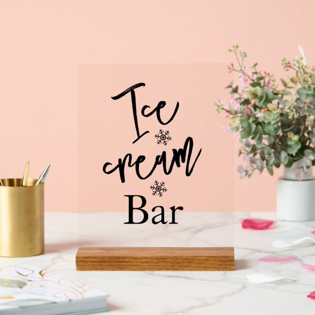 Eiscreme-Bar-Hochzeit Acryl-Schild Acrylschild (Hochzeit)
