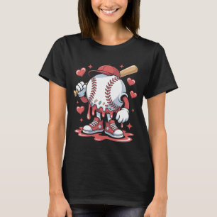 Eiscreme Baseball Drip Schmelz Charakter Kunst Eis T-Shirt