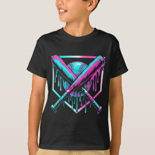 Eiscreme Baseball Tropf Home Plate Schläger Cool F T-Shirt