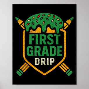 Eiscreme-Baseball-Tropfen erster Klasse Boys zurüc Poster