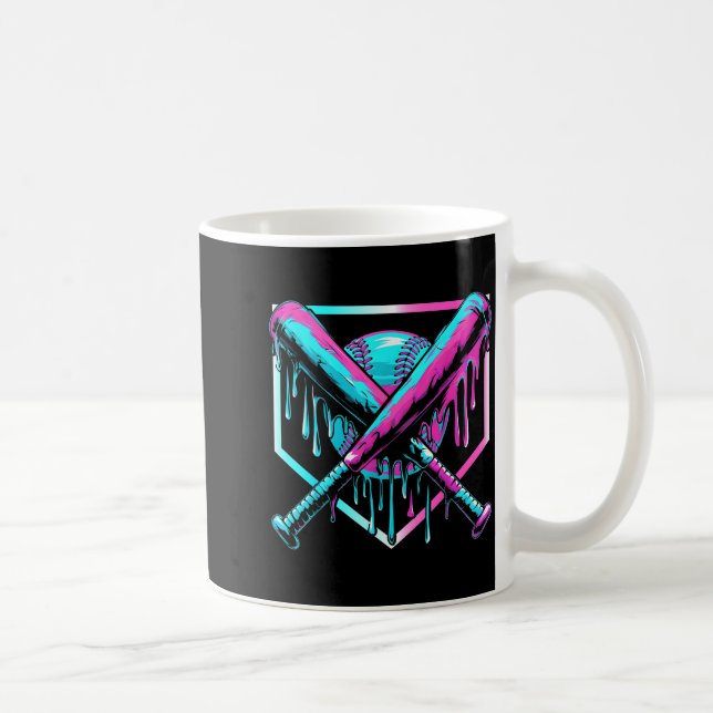 Eiscreme Baseball Tropfen Home Plate Schläger Cool Kaffeetasse (Rechts)