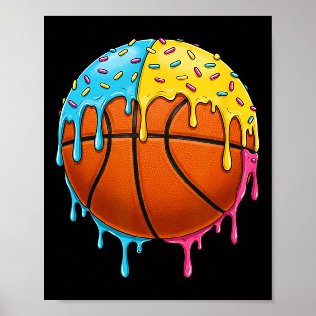 Eiscreme Basketball Tropfen mit farbenfrohen Sprin Poster (Vorne)