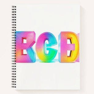 Eiscreme, Blöcke, Buchstaben, Farben Notizbuch