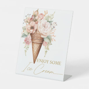 Eiscreme Blumenkohl Brautparty Sockelschild