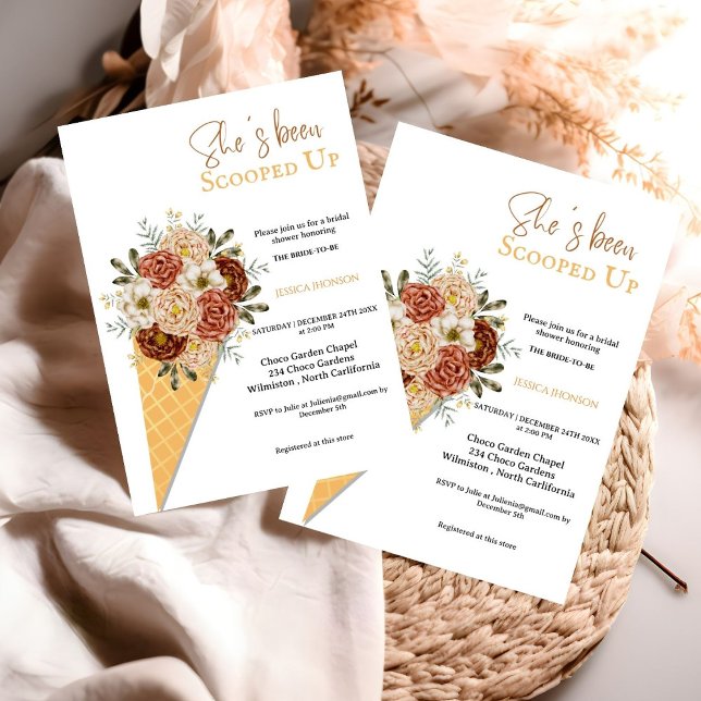 Eiscreme-Brautparty, das ihr aufgefangen wurde Einladung (Von Creator hochgeladen)