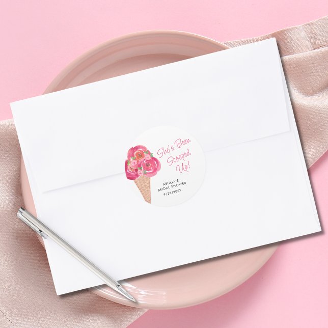 Eiscreme-Brautparty Personalisiert Runder Aufkleber (Von Creator hochgeladen)