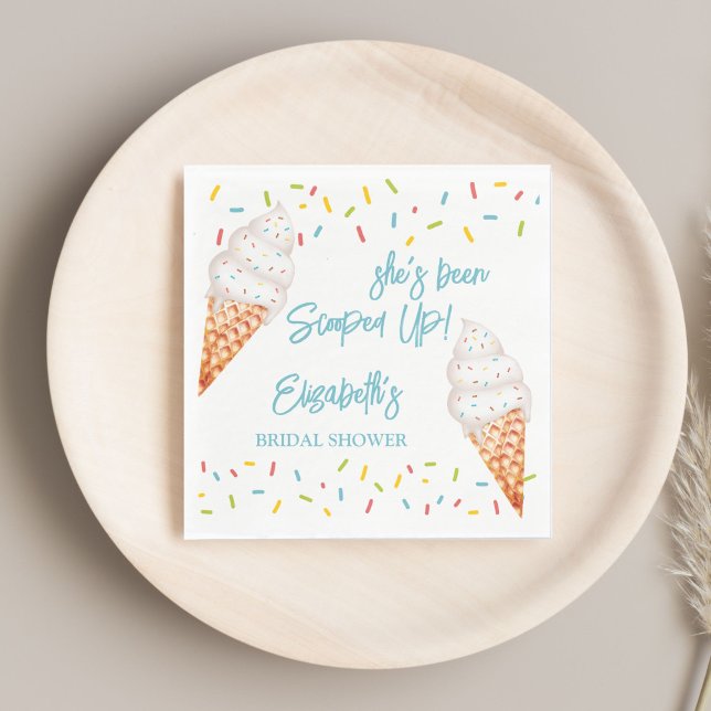 Eiscreme-Brautparty personalisiert Serviette (Scooped up ice cream bridal shower personalized napkins bridal shower tableware )