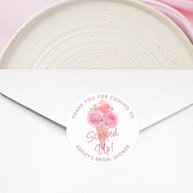 Eiscreme-Brautparty Runder Aufkleber (Von Creator hochgeladen)