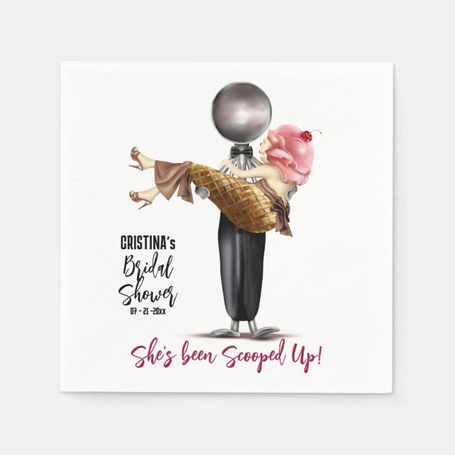 Eiscreme-Brautparty Serviette (Vorderseite)