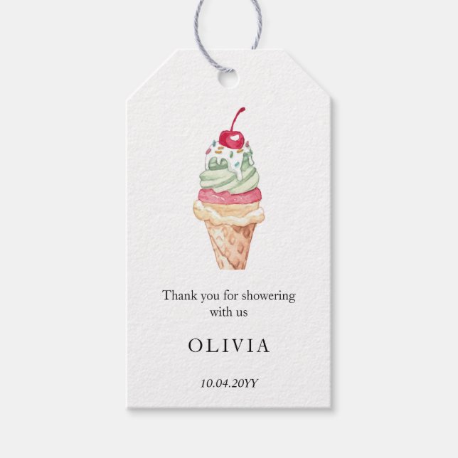 Eiscreme-Brautparty Vielen Dank für Ihr Interesse  Geschenkanhänger (Vorderseite)