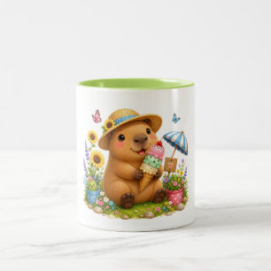 Eiscreme Capybara Cute Kawaii Tassendesign Zweifarbige Tasse