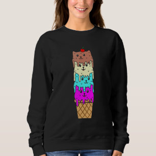 Eiscreme Cat Cone Summer Boys Girls Grafik Sweatshirt