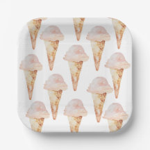 Eiscreme Cone 7" Quadratpapierplatte
